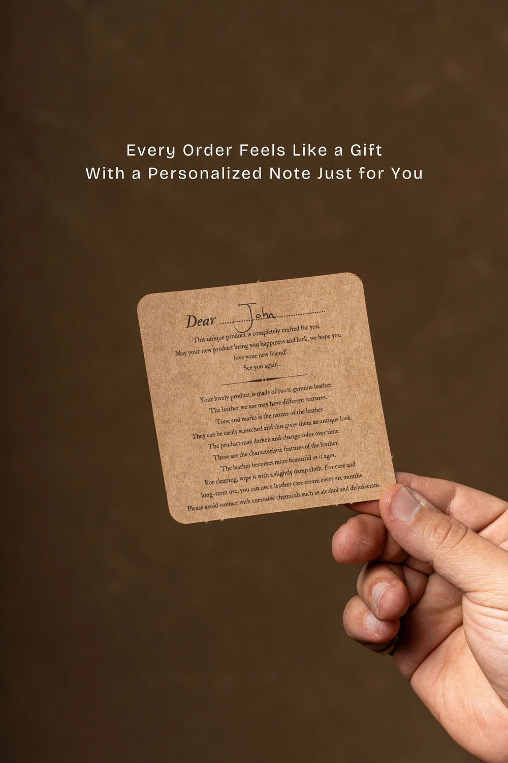 A note written out with your name