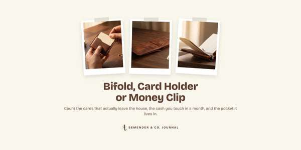 Semender and Co. Journal cover card: Bifold, Card Holder or Money Clip