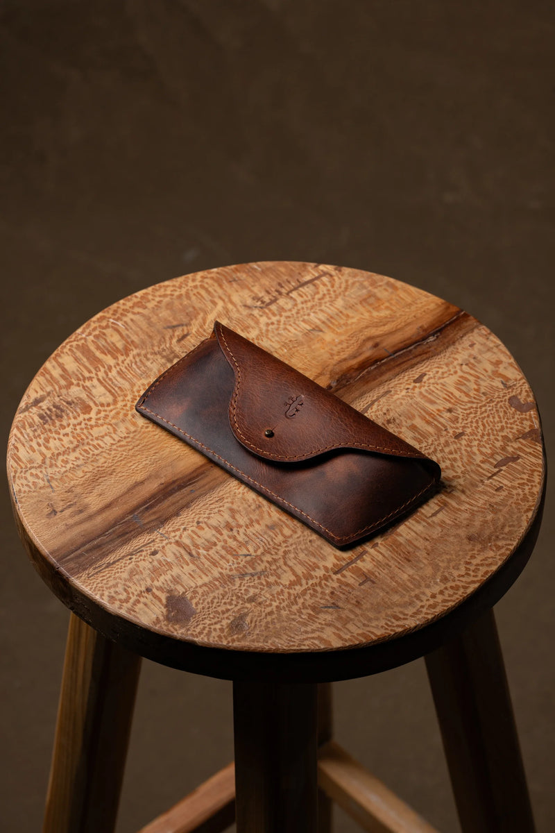 Handmade leather glasses case
