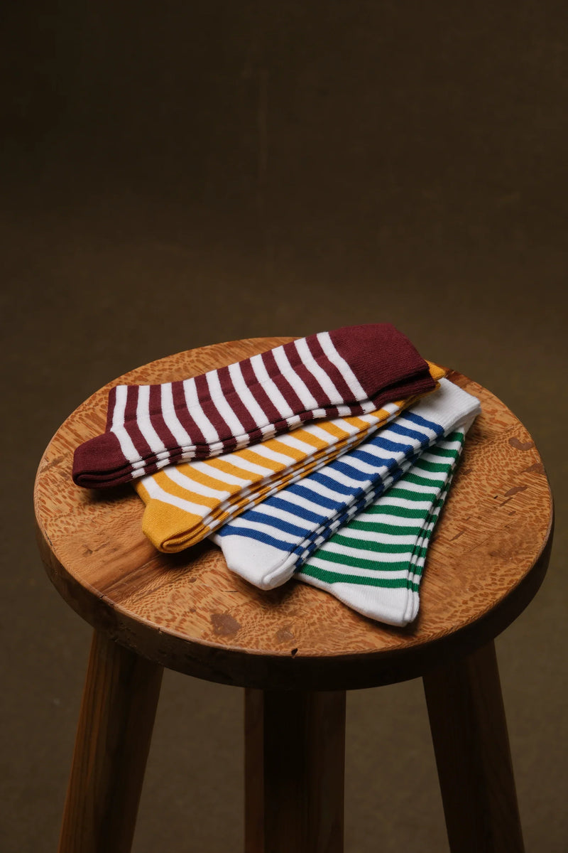 Striped cotton socks in five colors