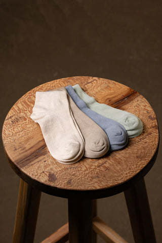 4-Pair Bamboo Sock Set (Ecru-Beige-Ice Blue-Green)