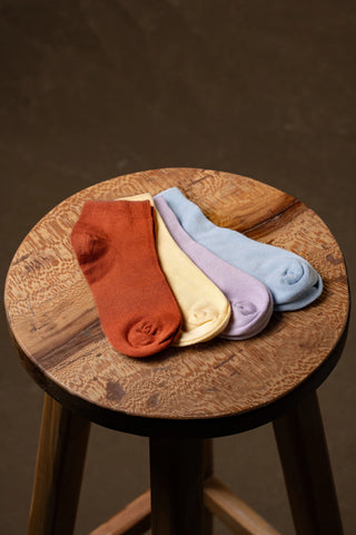 4-Pair Bamboo Sock Set (Orange-Yellow-Dusty Pink-Ice Blue)