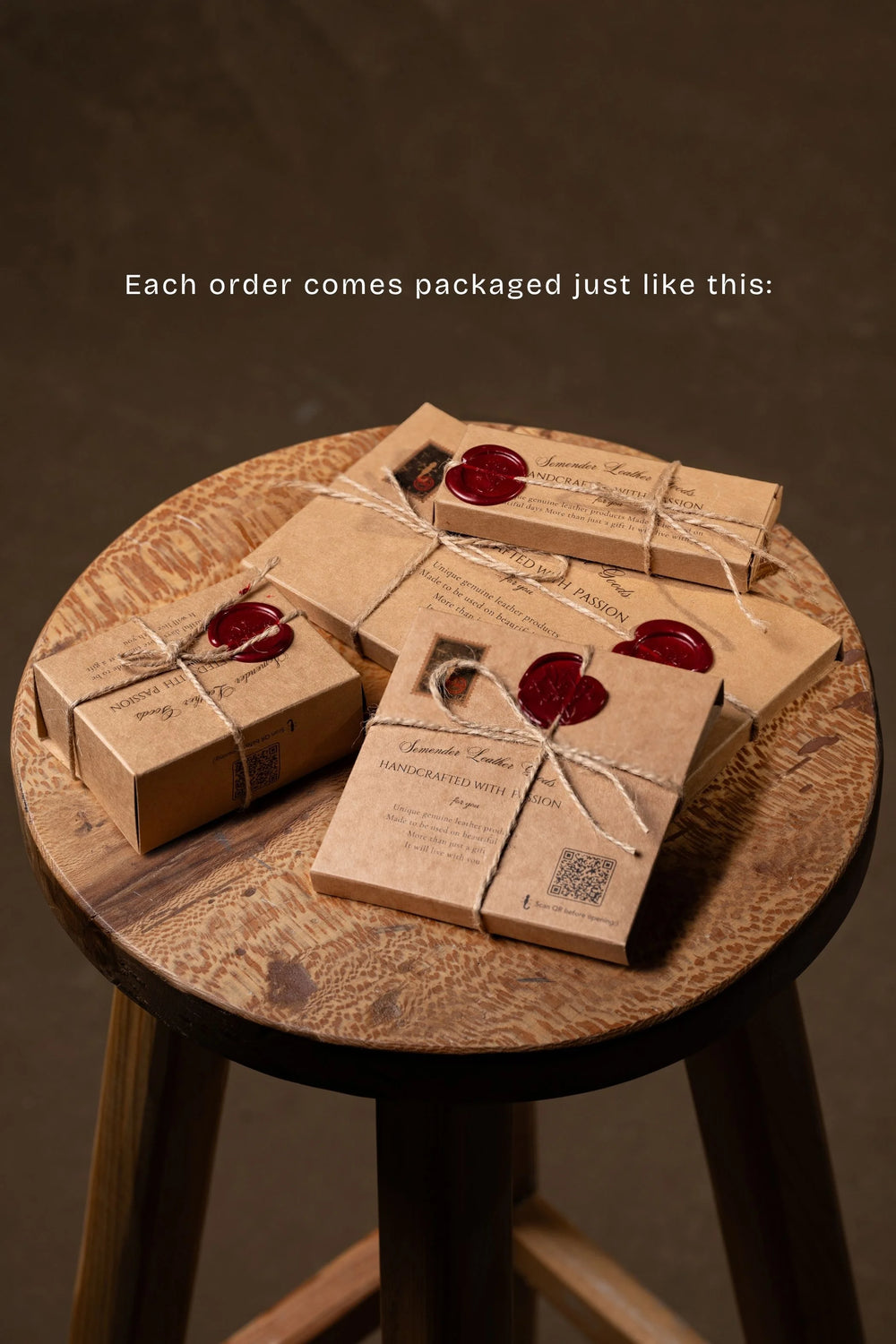 Ships in a wax-sealed kraft package