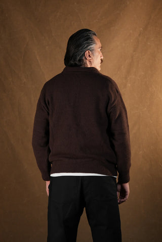 Brushed Polo Collar Knit Sweater