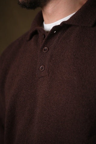 Brushed Polo Collar Knit Sweater