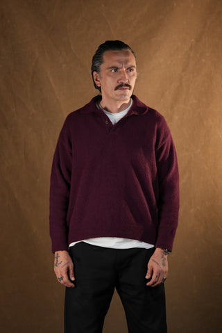 Brushed Polo Collar Knit Sweater