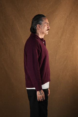 Brushed Polo Collar Knit Sweater