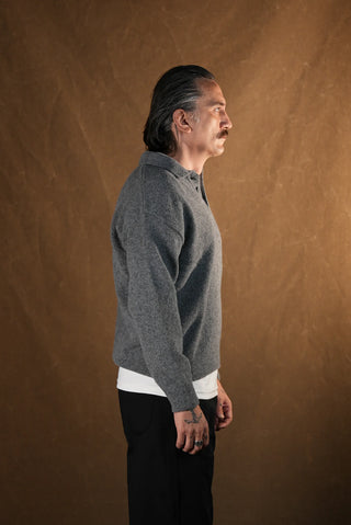 Brushed Polo Collar Knit Sweater