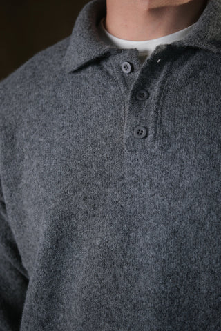 Brushed Polo Collar Knit Sweater