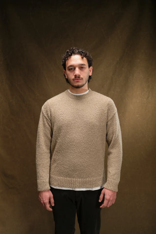 Bouclé Crew Neck Knit Sweater