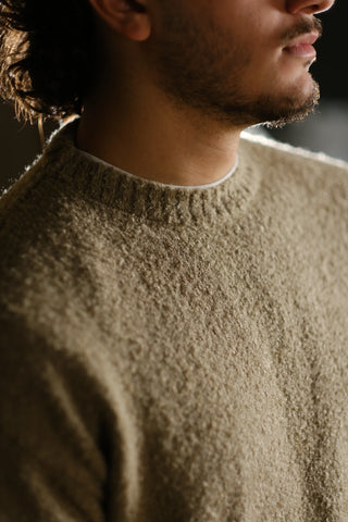 Bouclé Crew Neck Knit Sweater