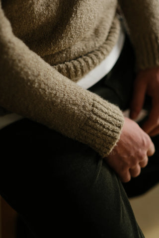 Bouclé Crew Neck Knit Sweater