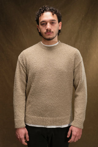Bouclé Crew Neck Knit Sweater