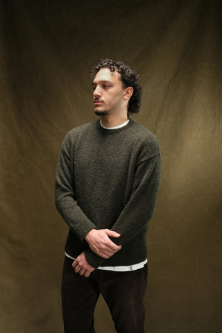 Bouclé Crew Neck Knit Sweater