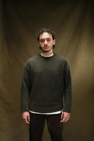 Bouclé Crew Neck Knit Sweater