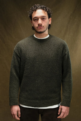 Bouclé Crew Neck Knit Sweater