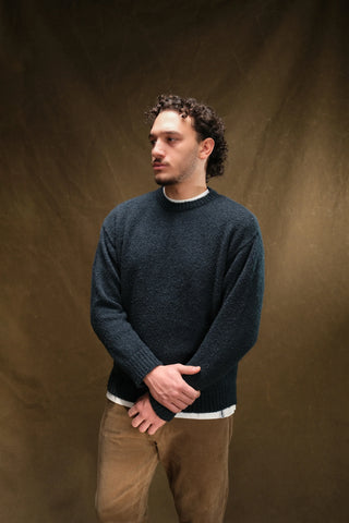 Bouclé Crew Neck Knit Sweater