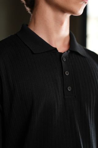 Buttoned Polo Collar Knit Men's T-Shirt | Regular Fit