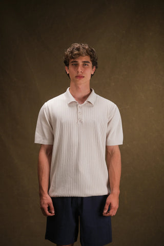 Buttoned Polo Collar Knit Men's T-Shirt | Regular Fit