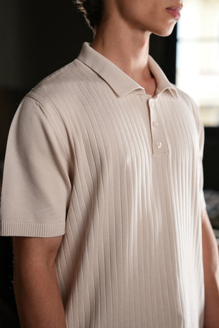 Buttoned Polo Collar Knit Men's T-Shirt | Regular Fit