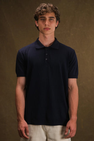 Buttoned Polo Collar Knit Men's T-Shirt | Regular Fit