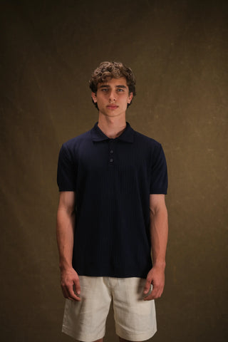 Buttoned Polo Collar Knit Men's T-Shirt | Regular Fit