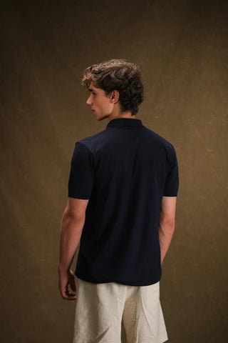Buttoned Polo Collar Knit Men's T-Shirt | Regular Fit