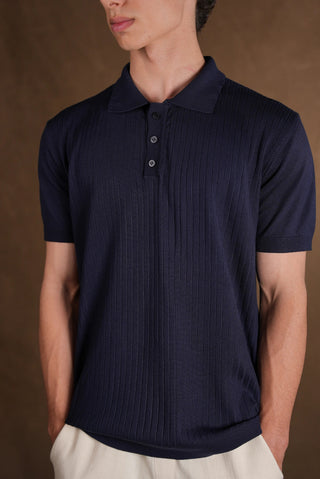 Buttoned Polo Collar Knit Men's T-Shirt | Regular Fit