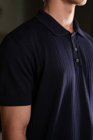 Buttoned Polo Collar Knit Men's T-Shirt | Regular Fit