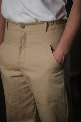 Crafter Front-Yoke Pants | Elastic Waist