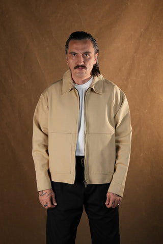 Crafter Shirt-Collar Zip Jacket | 100% Cotton