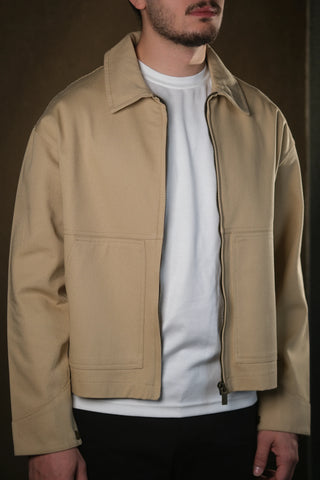 Crafter Shirt-Collar Zip Jacket | 100% Cotton