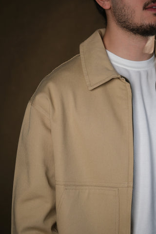 Crafter Shirt-Collar Zip Jacket | 100% Cotton