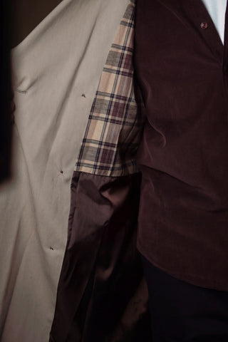 Double-Breasted Trench Coat | Corduroy Collar
