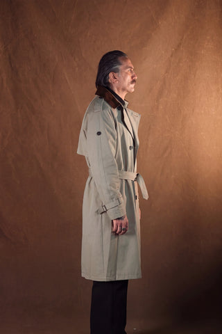 Double-Breasted Trench Coat | Corduroy Collar