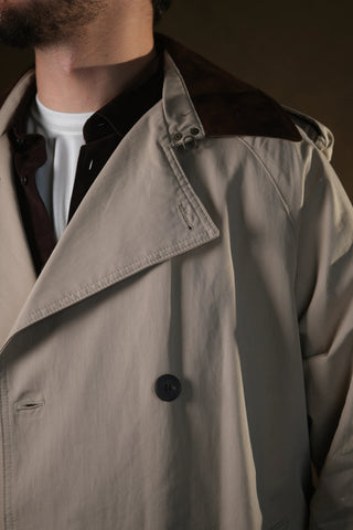 Double-Breasted Trench Coat | Corduroy Collar