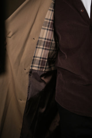 Double-Breasted Trench Coat | Corduroy Collar
