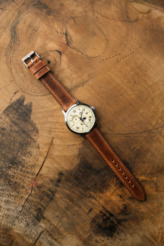 Double-Layer Padded Leather Watch Strap
