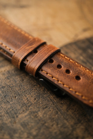 Double-Layer Padded Leather Watch Strap