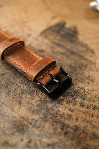 Double-Layer Padded Leather Watch Strap