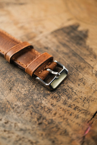 Double-Layer Padded Leather Watch Strap