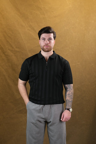 Half-Zip Polo Knit Men's T-Shirt | Regular Fit