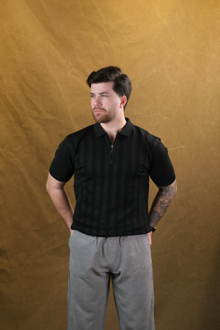 Half-Zip Polo Knit Men's T-Shirt | Regular Fit