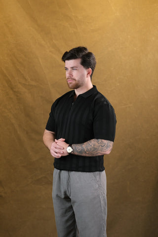 Half-Zip Polo Knit Men's T-Shirt | Regular Fit