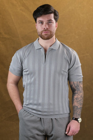 Half-Zip Polo Knit Men's T-Shirt | Regular Fit