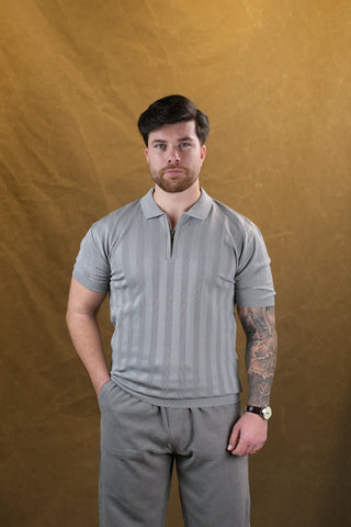 Half-Zip Polo Knit Men's T-Shirt | Regular Fit