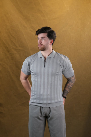 Half-Zip Polo Knit Men's T-Shirt | Regular Fit