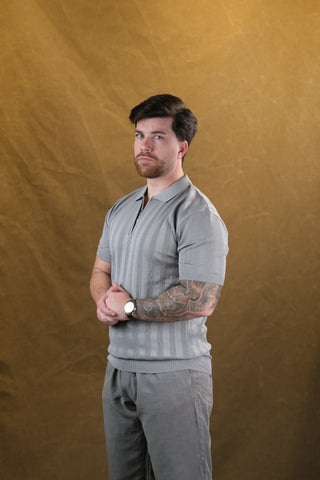Half-Zip Polo Knit Men's T-Shirt | Regular Fit