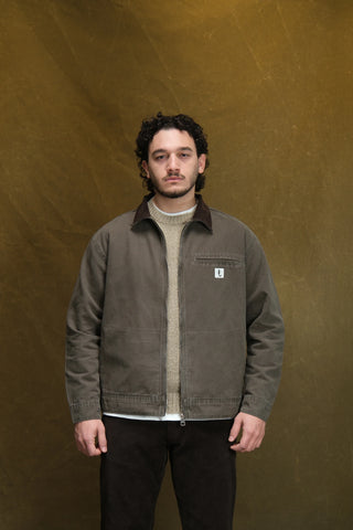 100% Cotton Zip-Up Denim Jacket with Corduroy Collar