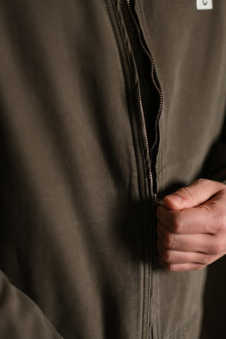 100% Cotton Zip-Up Denim Jacket with Corduroy Collar